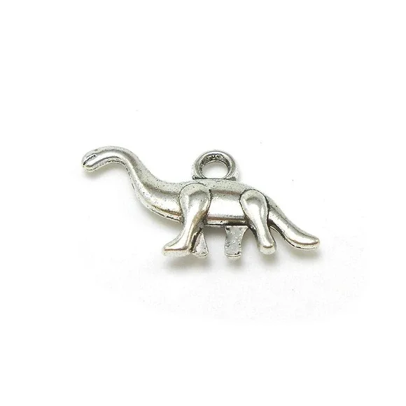 10pcs Dinosaur Charms silver tone metal Brontosaurus for‎ jewelry making - Picture 3 of 6